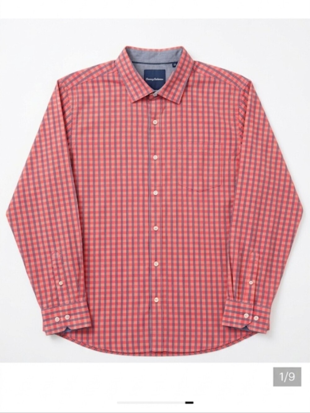 Tommy Bahama men's red long sleeve button down shirt checks size XL